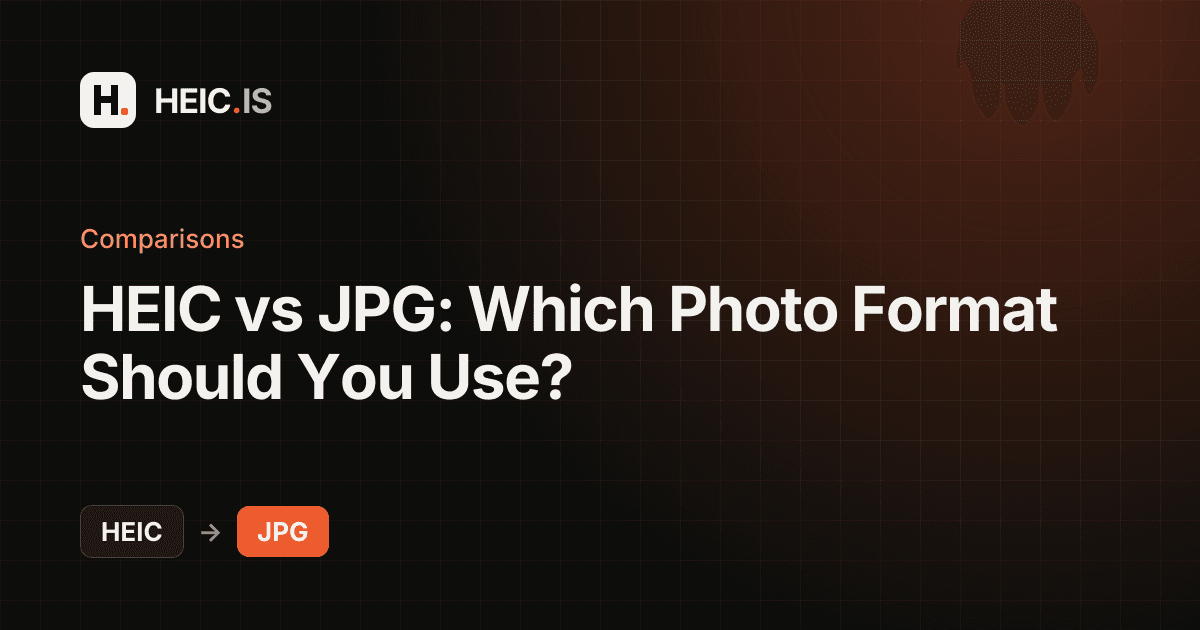 Side-by-side comparison of HEIC and JPG file formats